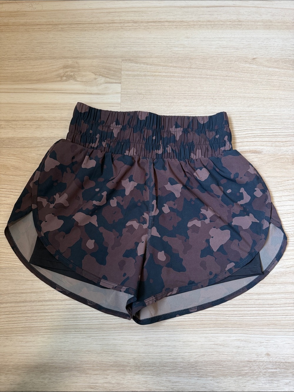 Vitality Vista Brown Camo Athletic Shorts - Elastic Waist